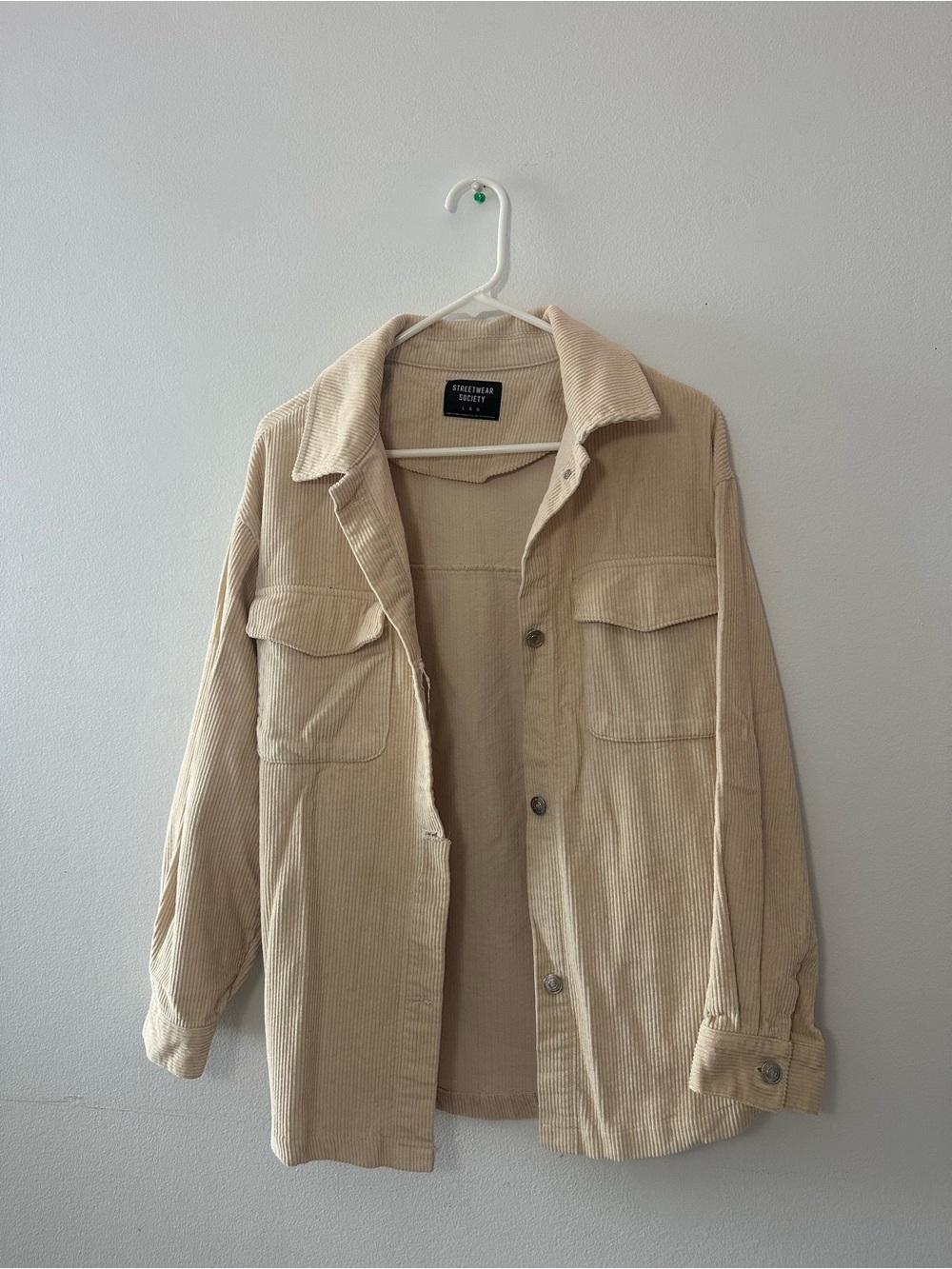 Streetwear Society Beige Corduroy Shirt Jacket